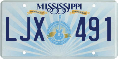 MS license plate LJX491