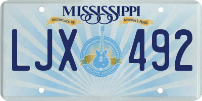 MS license plate LJX492