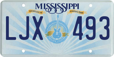 MS license plate LJX493