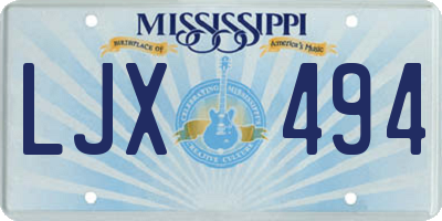 MS license plate LJX494