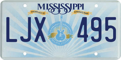 MS license plate LJX495