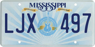 MS license plate LJX497