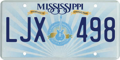 MS license plate LJX498