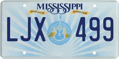 MS license plate LJX499