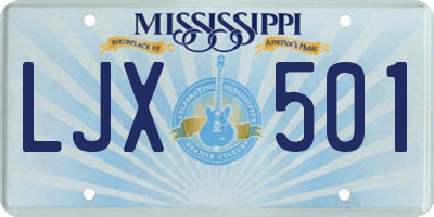 MS license plate LJX501
