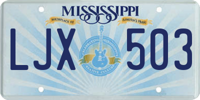 MS license plate LJX503
