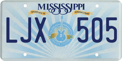 MS license plate LJX505