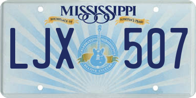 MS license plate LJX507
