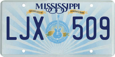 MS license plate LJX509