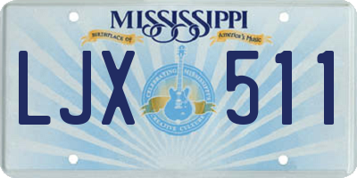 MS license plate LJX511