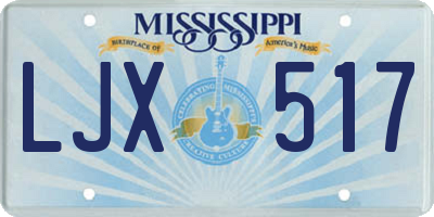 MS license plate LJX517