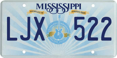 MS license plate LJX522