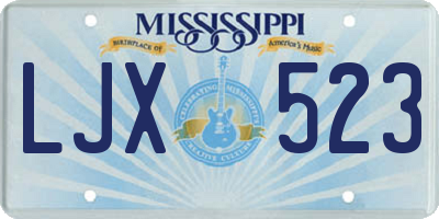 MS license plate LJX523