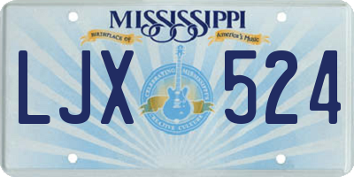 MS license plate LJX524