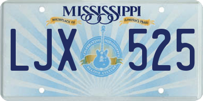 MS license plate LJX525