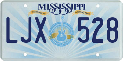 MS license plate LJX528