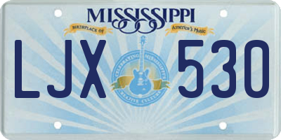 MS license plate LJX530