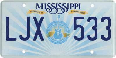 MS license plate LJX533