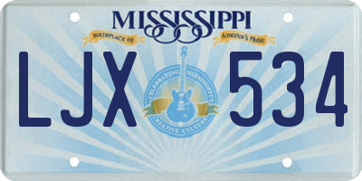 MS license plate LJX534