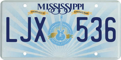 MS license plate LJX536