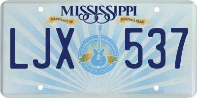 MS license plate LJX537