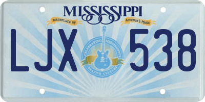 MS license plate LJX538