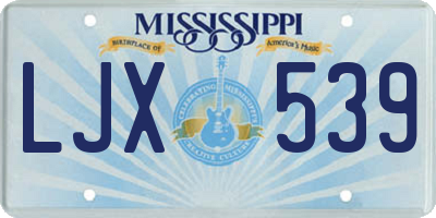 MS license plate LJX539