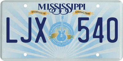MS license plate LJX540