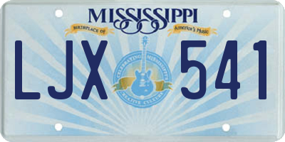 MS license plate LJX541