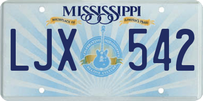 MS license plate LJX542