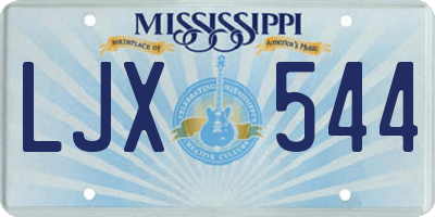 MS license plate LJX544