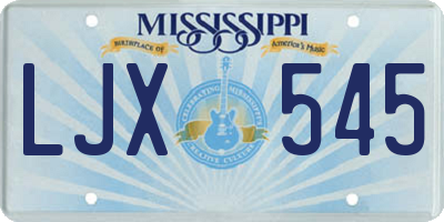 MS license plate LJX545