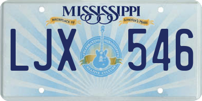MS license plate LJX546