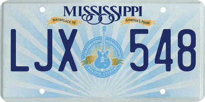 MS license plate LJX548
