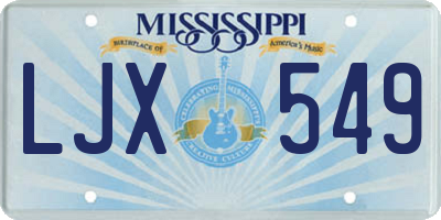 MS license plate LJX549