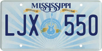 MS license plate LJX550