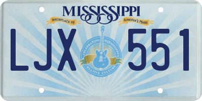 MS license plate LJX551