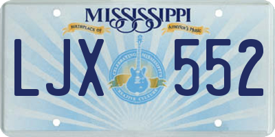 MS license plate LJX552