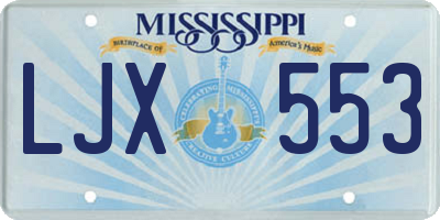 MS license plate LJX553