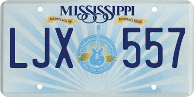 MS license plate LJX557
