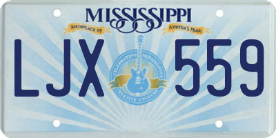 MS license plate LJX559