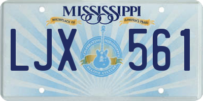 MS license plate LJX561