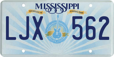 MS license plate LJX562
