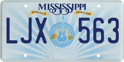 MS license plate LJX563