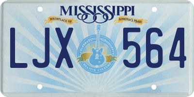 MS license plate LJX564