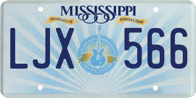 MS license plate LJX566