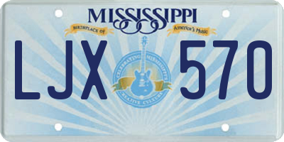MS license plate LJX570