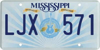 MS license plate LJX571