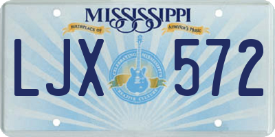 MS license plate LJX572