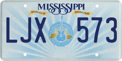 MS license plate LJX573